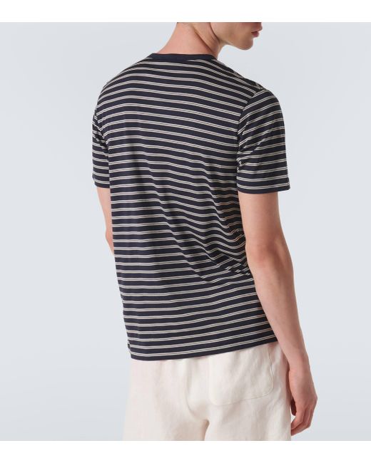 Sunspel Black Striped Cotton Jersey T-shirt for men