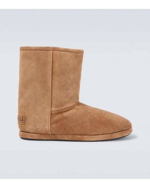Balenciaga Brown Alaska Suede Ankle Boots for men