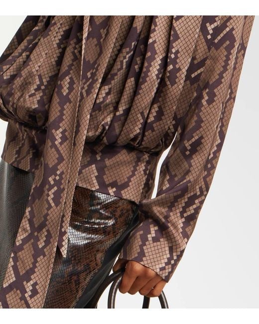 Stella McCartney Brown Snake-Effect Top