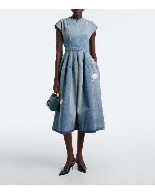 Erdem Green Bloom Mini Embroidered Leather Top-Handle Bag