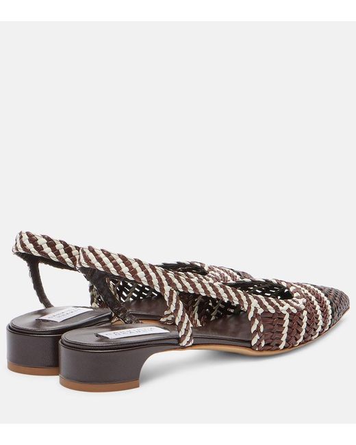 Gabriela Hearst Brown Perro Braided Leather Slingback Pumps