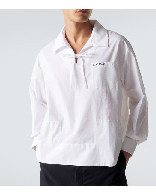 Bode White Cotton Poplin Top for men
