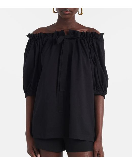 Patou Black Cotton Jersey Top