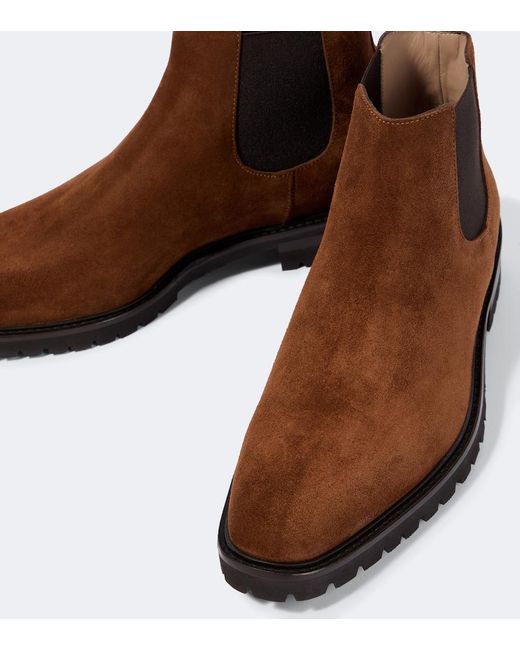 Manolo Blahnik Brown Brompton Suede Chelsea Boots for men