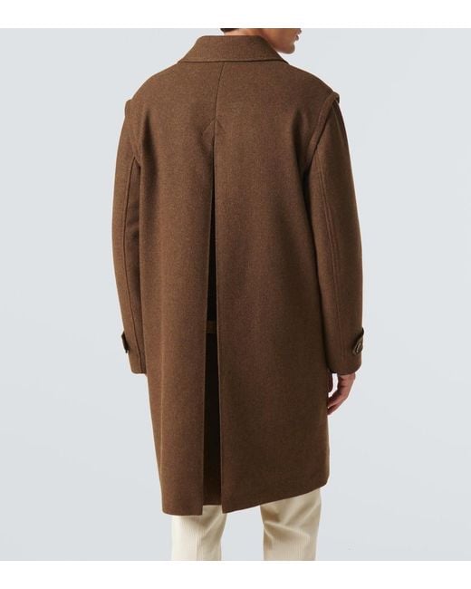 Loro Piana Savile Wool Coat in Green for Men | Lyst UK