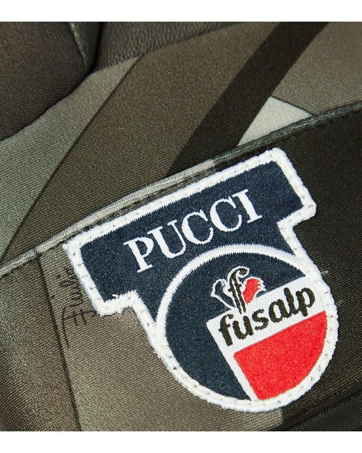 Emilio Pucci Black X Fusalp Printed Ski Gloves