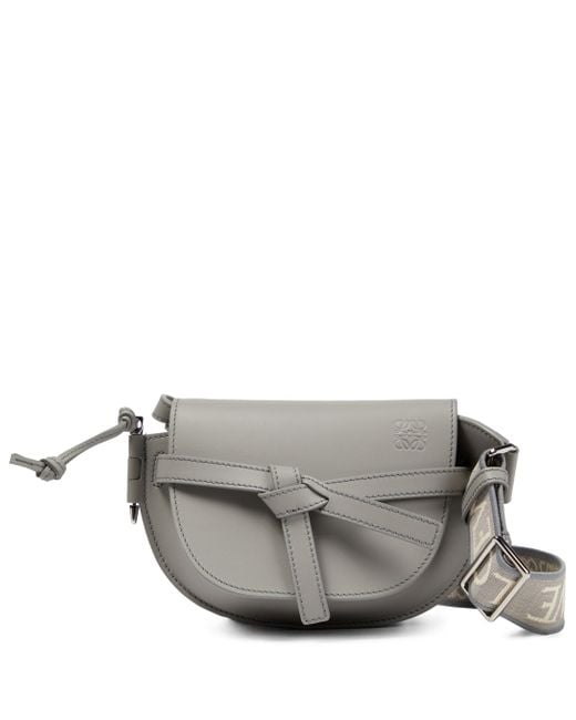 Loewe Gate Dual Mini Leather Shoulder Bag in Grey | Lyst Canada