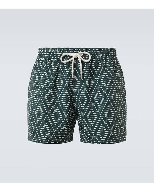 Frescobol Carioca Green Rio Printed Swim Trunks for men