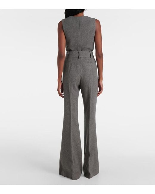Gabriela Hearst Gray Rhein High-Rise Wool And Cashmere Flared Pants