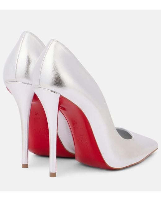 Christian Louboutin White Miss Z 100 Metallic Leather Pumps