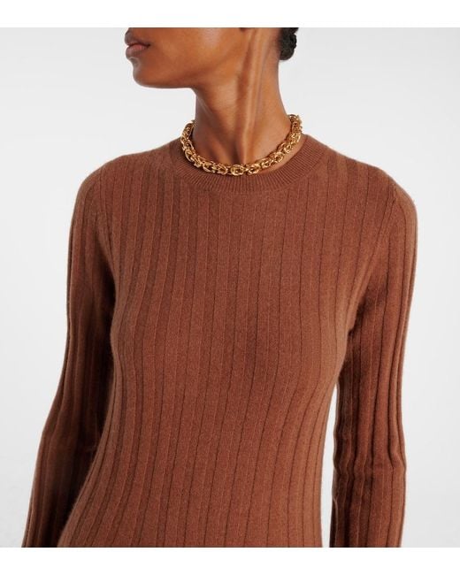 Altuzarra Brown Gia Ribbed-Knit Wool And Cashmere Maxi Dress