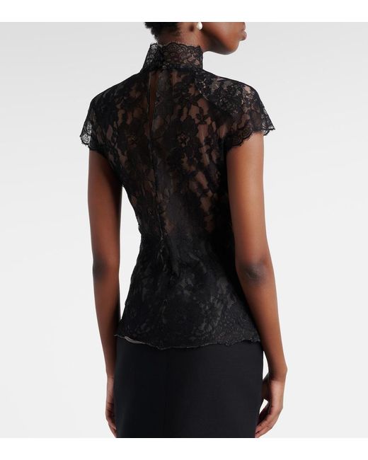 Valentino Black Cotton-Blend Top
