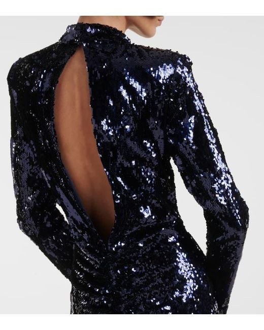ROTATE BIRGER CHRISTENSEN Blue Sequined Gown