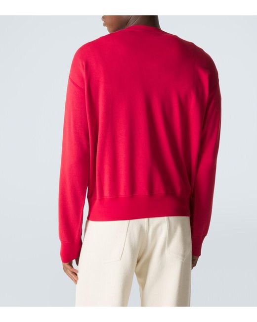 Auralee Sweatshirt Aus Baumwolle, Wolle Und Seide in Red für Herren