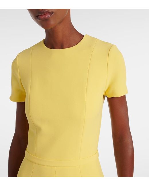 Vestido Midi Asimetrico Okimi De Crepe Safiyaa de color Yellow
