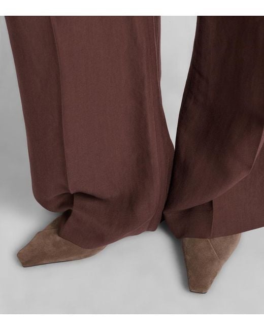 Brunello Cucinelli Brown Suede Slingback Pumps
