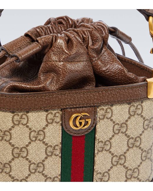 Gucci Brown Ophidia GG Canvas Bucket Bag for men