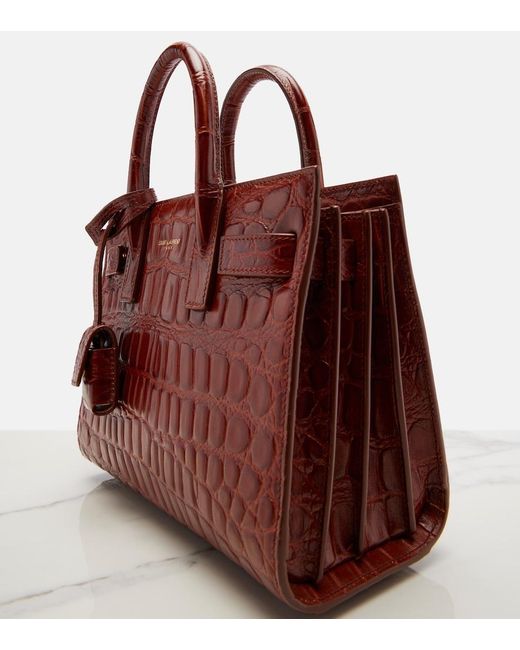 Sac De Jour Nano En Cuir Saint Laurent en coloris Red