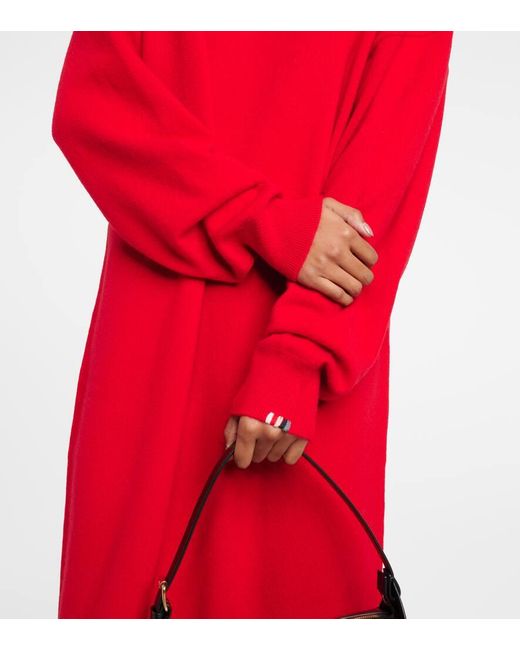 Extreme Cashmere Red Midikleid Weird aus einem Kaschmirgemisch