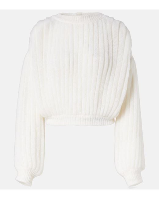 Loewe White Mohair And Cotton-Blend Sweater