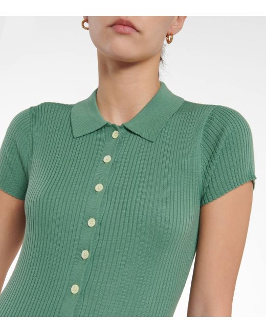 Polo Ralph Lauren Green Ribbed-knit Wool Maxi Dress