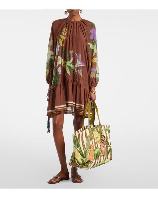 ALÉMAIS Green Toucan Tango Large Canvas Tote Bag