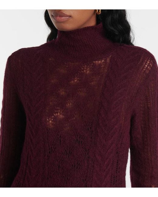 Vestido Largo En Mezcla De Lana Ulla Johnson de color Purple