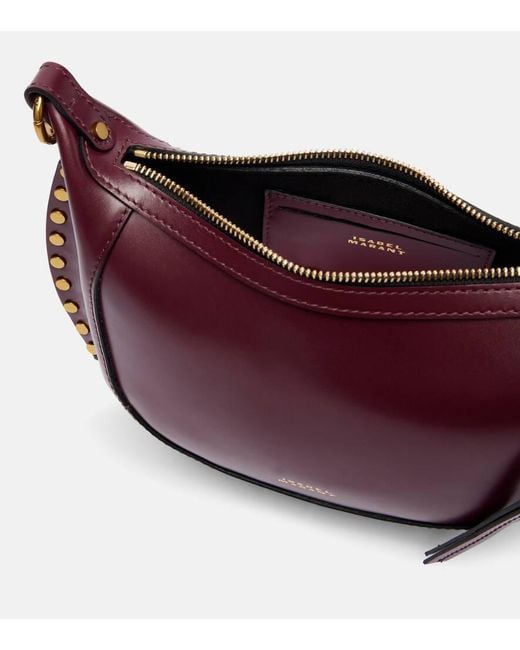 Isabel Marant Purple Schultertasche Oskan Moon Small Aus Leder