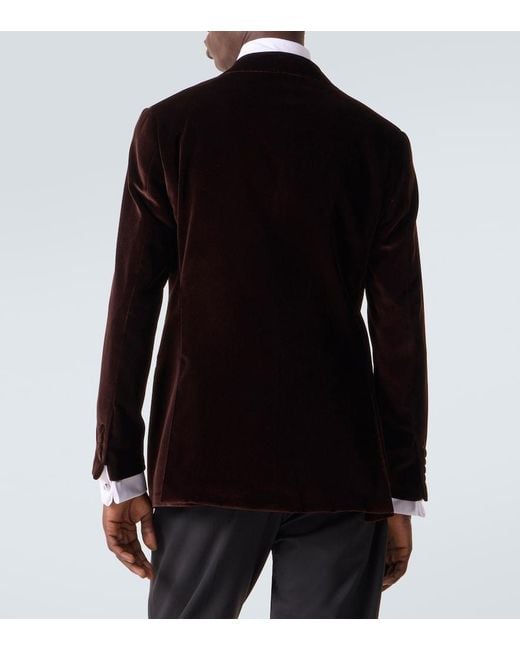 Thom Sweeney Black Cotton Velvet Blazer for men