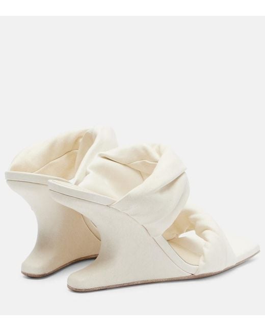 Rick Owens White Twisted Cantilever 80 Leather Mules