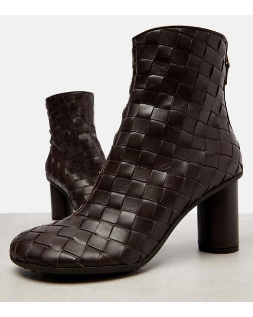Bottega Veneta Black Atomic 75 Intrecciato Leather Ankle Boots