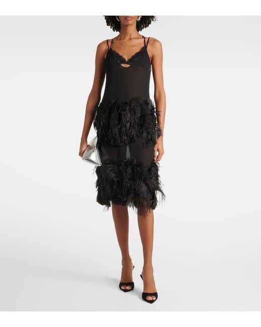 The Attico Black Ester 95 Satin Mules