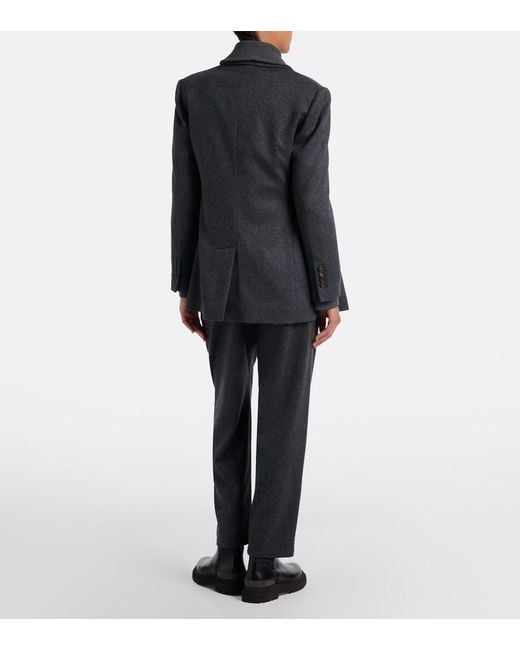 Brunello Cucinelli Blue Wool Straight Pants