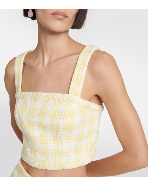 Veronica Beard Metallic Gingham Tweed Top
