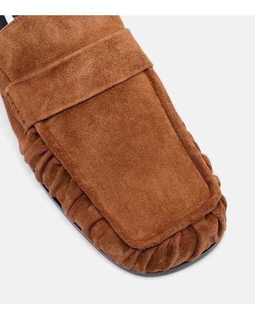 Jil Sander Brown Sabot Suede Mules