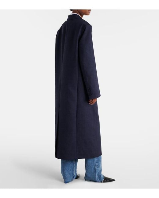 Frankie Shop Blue Jane Virgin Wool Coat