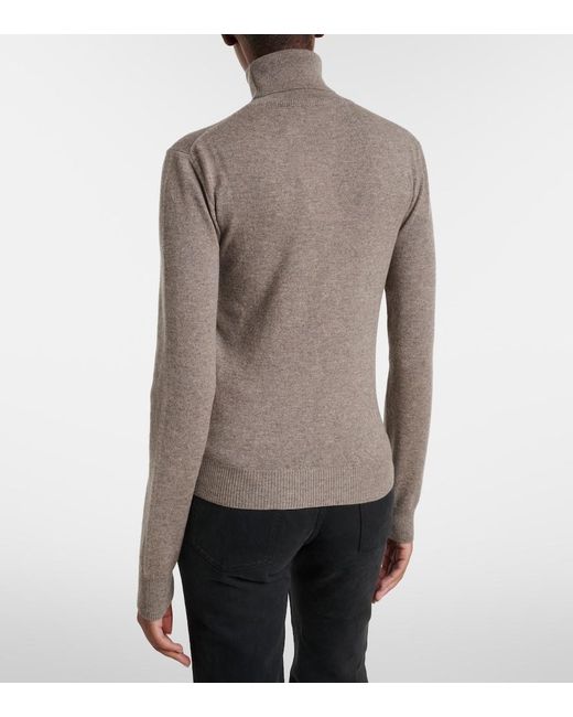 Saint Laurent Brown Cashmere Turtleneck Sweater