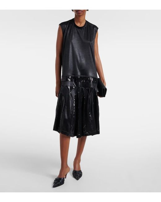 Junya Watanabe Black Sequined Midi Dress