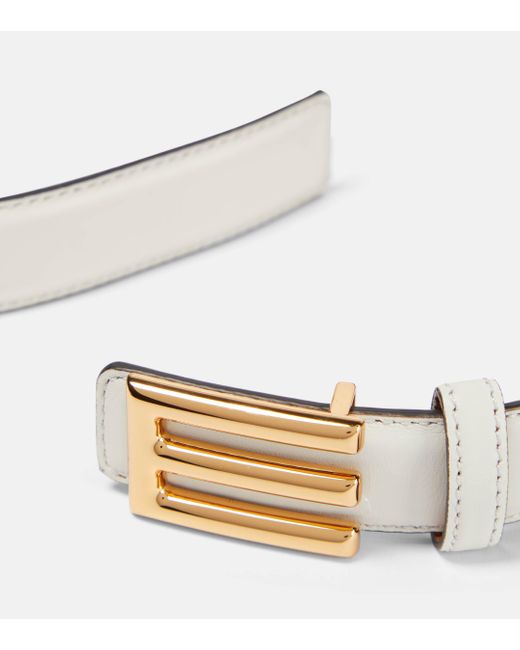 Etro White Leather Belt