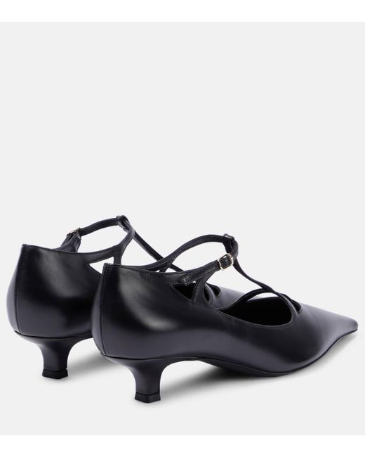 The Row Black Cyd Leather Pumps