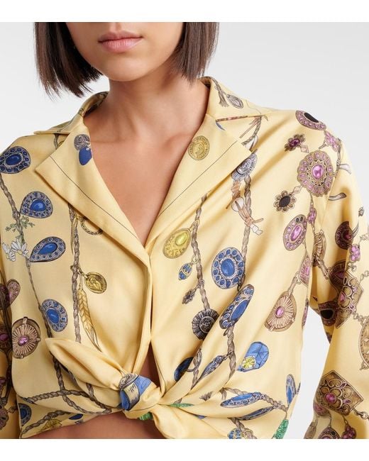 Versace Metallic Printed Silk Twill Shirt