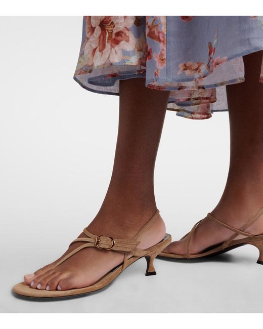 Herbert Levine Metallic Starry-Eyed 55 Suede Thong Sandals