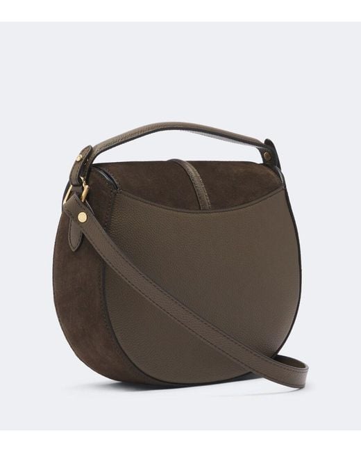 DeMellier London Black Siena Saddle Small Suede Crossbody Bag