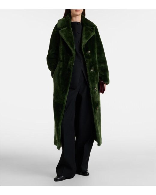 Yves Salomon Green Shearling Coat