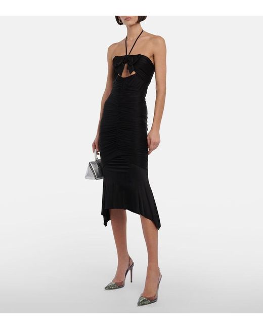 Alexandre Vauthier Black Halterneck Jersey Midi Dress