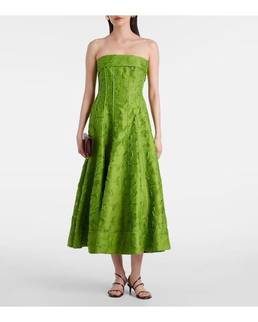 Jonathan Simkhai Green Bustier-Kleid Imogen Aus Jacquard