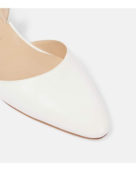 Manolo Blahnik White Bridal Slingback-Pumps Aspro 30 Aus Leder