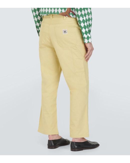 Bode Yellow Brook Cotton Canvas Wide-Leg Pants for men