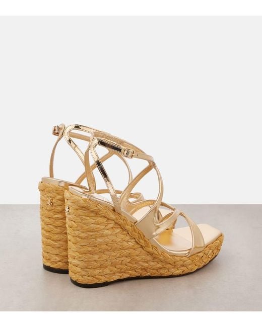 Jimmy Choo Ayla 110 Metallic Leather Sandals