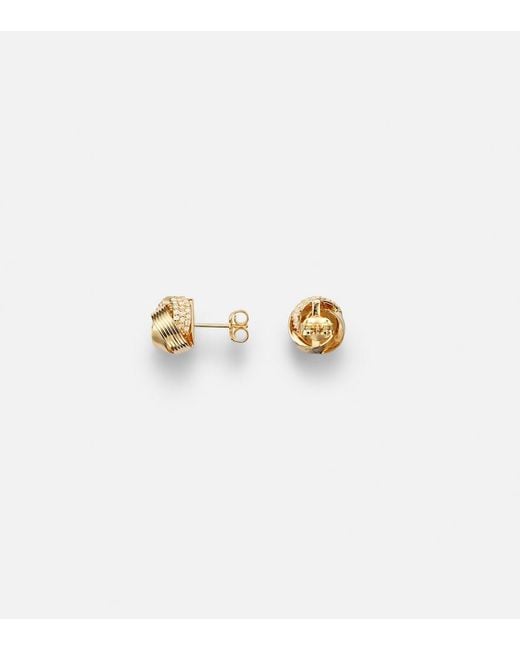 Sydney Evan White Tri-Link 14Kt Earrings With Diamonds